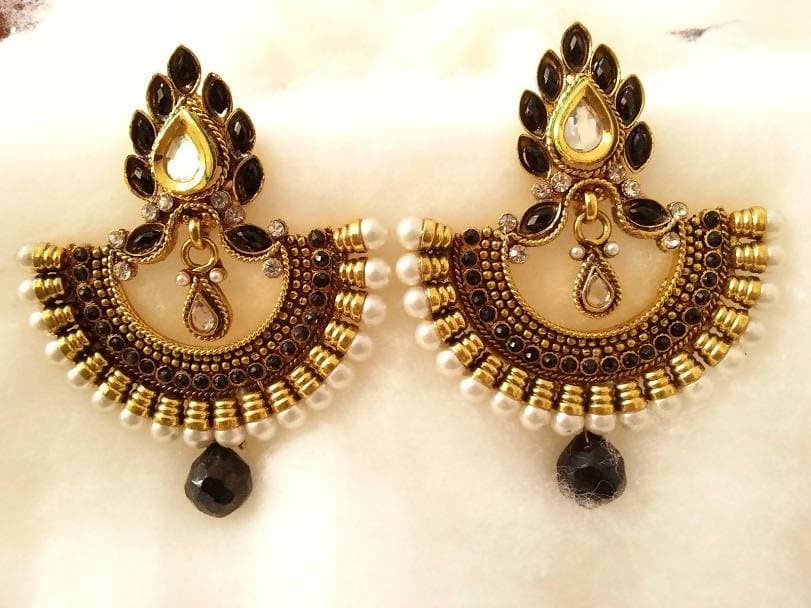 Designer Black Earrings | Grocsy