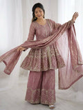 Teeya Creation New Womens Trendy Embroidery Sequence Work Pink Kurta Set | Grocsy