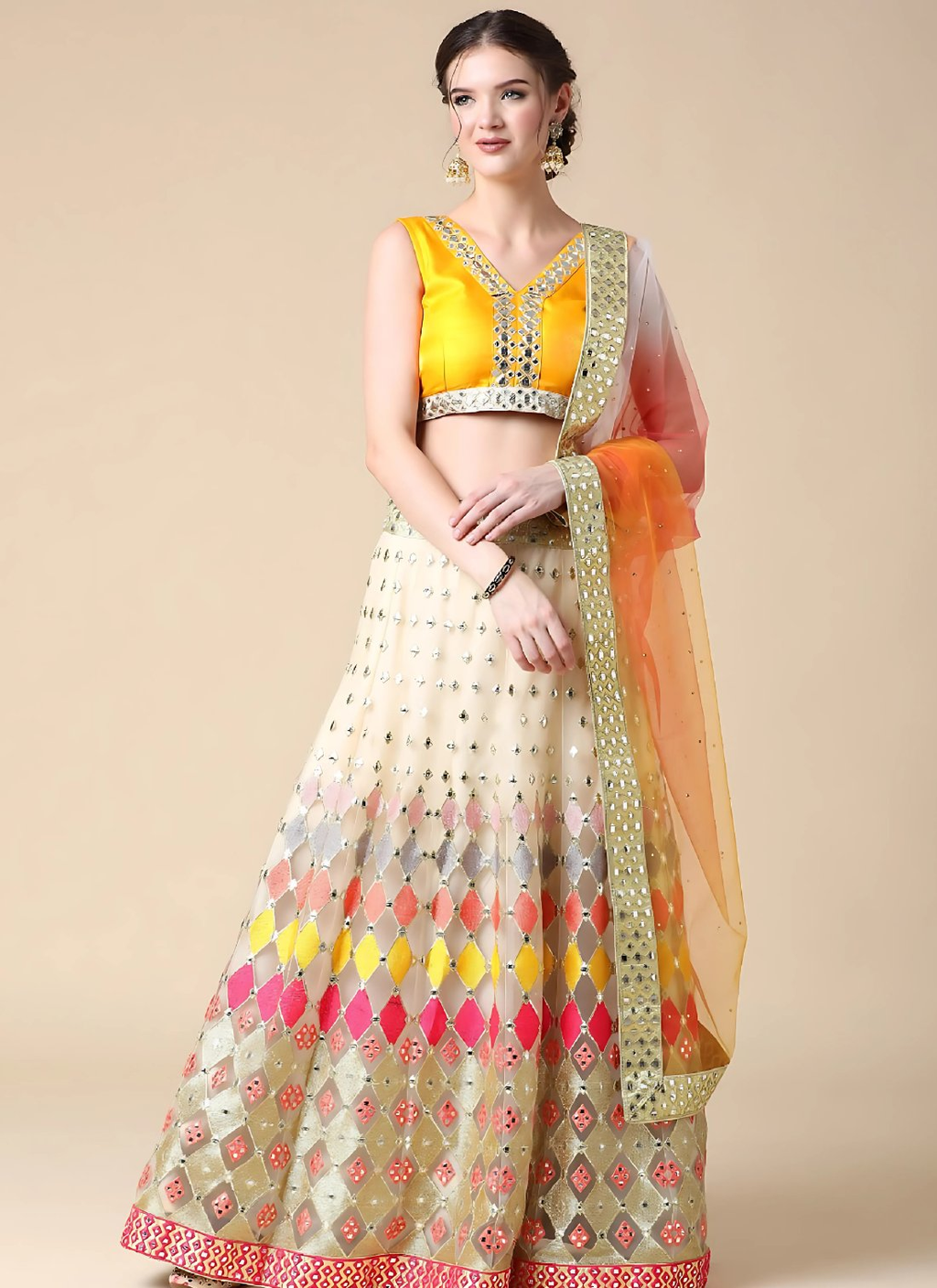 Lehenga Mart Designer Wedding Lehenga Choli For Women - Multi | Grocsy