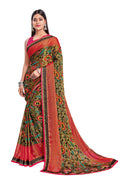 Vamika Golden Yellow Designer Chiffon Brasso Saree With Exclusive Banarasi Lace | Grocsy