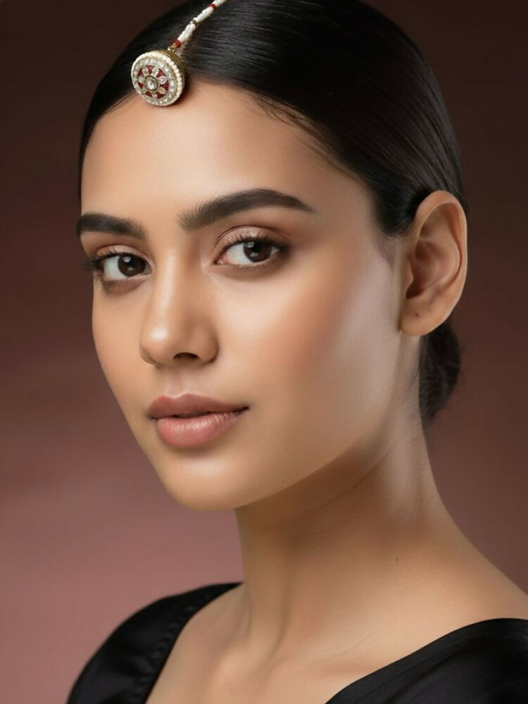 NVR Women Gold Plated CZ Stone Borla Maang Tikka | Grocsy