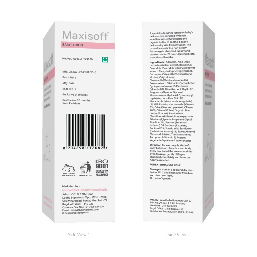 Maxisoft Baby Lotion For Moisturizing Soft & Dry Skin For Kids | Grocsy