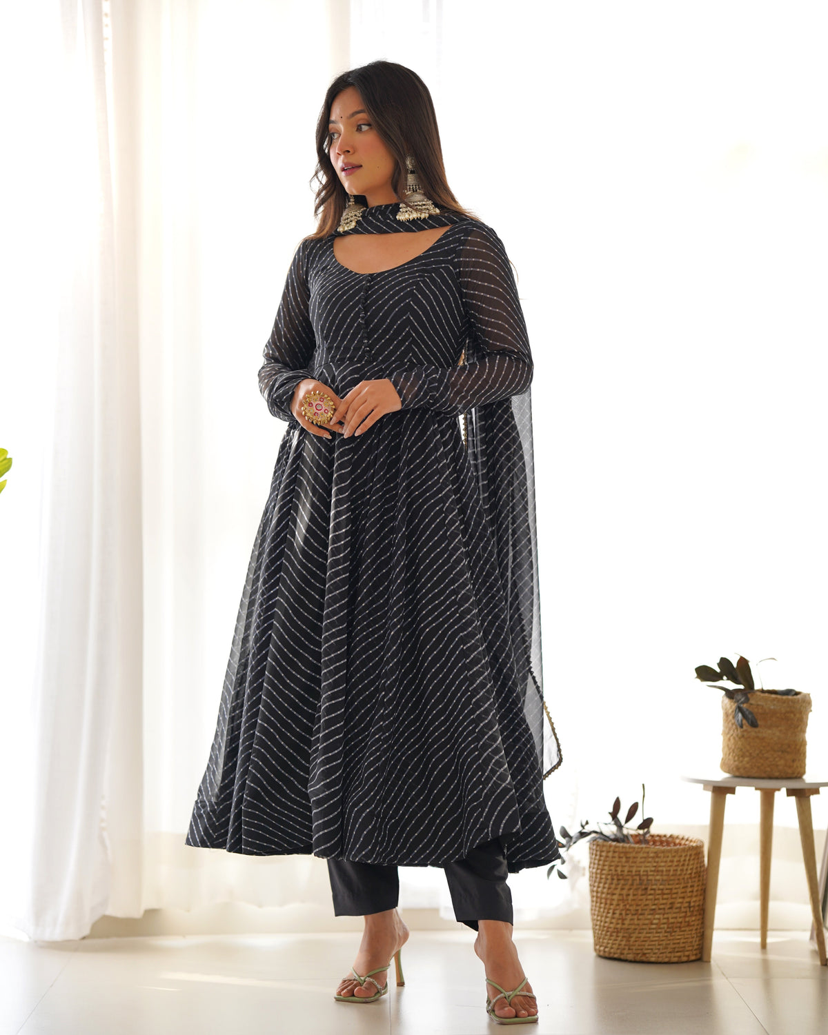 Lehenga Mart Wedding Wear Anarkali Suit With Dupatta - Black | Grocsy