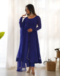 Lehenga Mart Wedding Wear Anarkali Suit With Dupatta - Blue | Grocsy