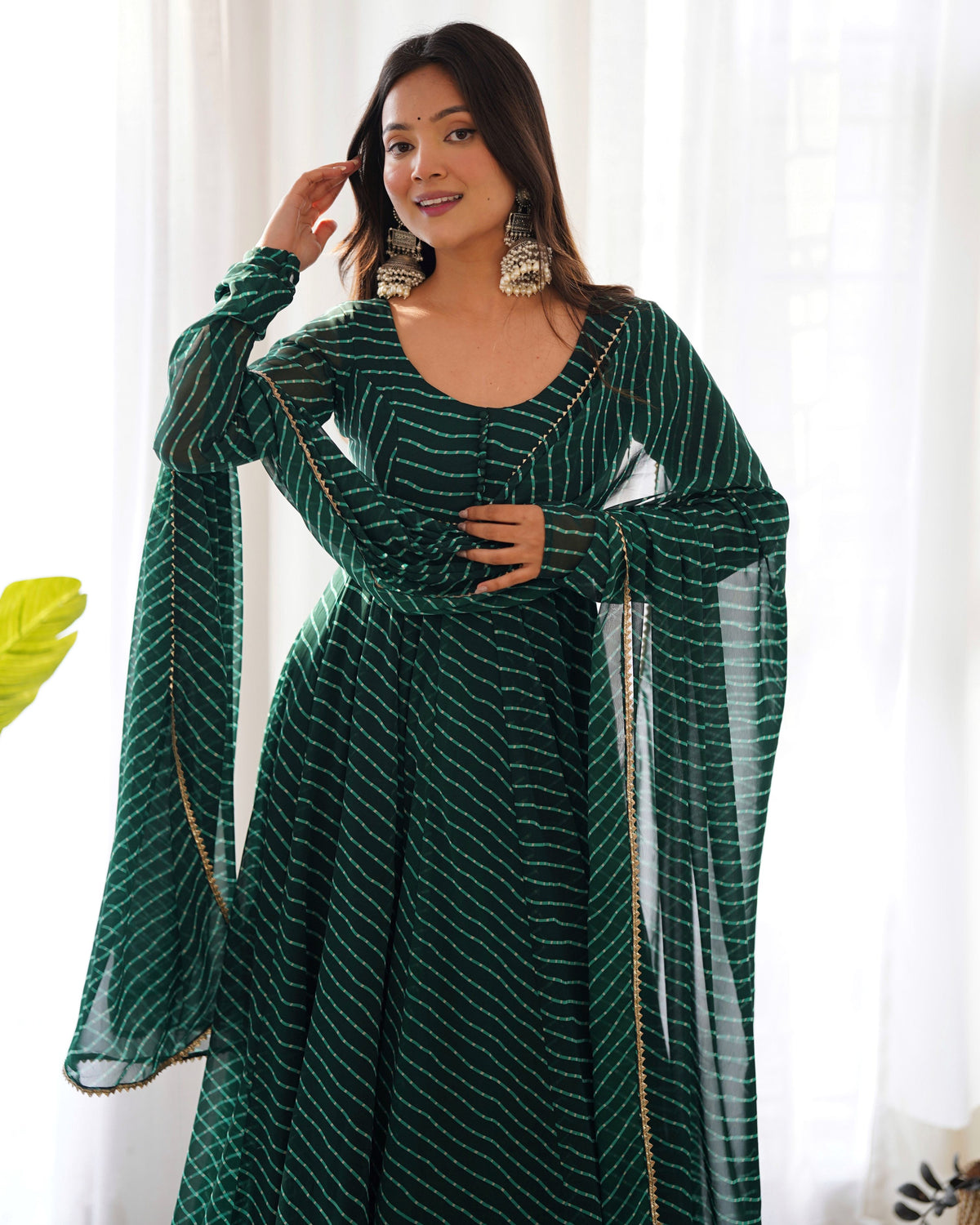 Lehenga Mart Wedding Wear Anarkali Suit With Dupatta - Green | Grocsy