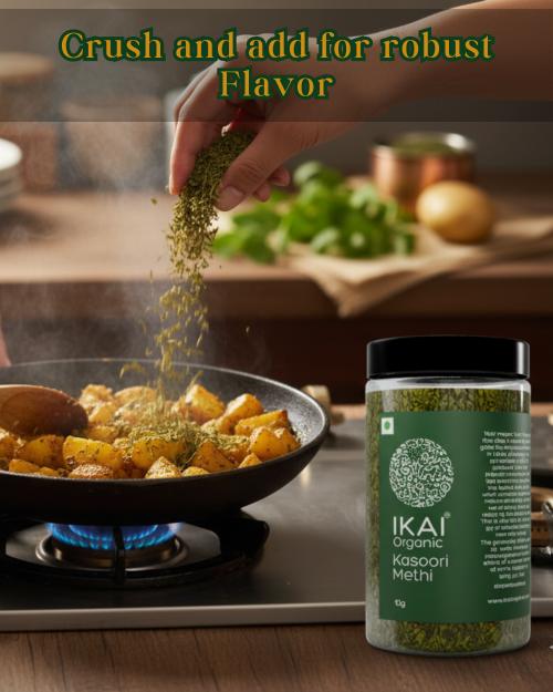 IKAI Organic Kasuri Methi (Sundried Organic Fenugreek Leaves) | Grocsy