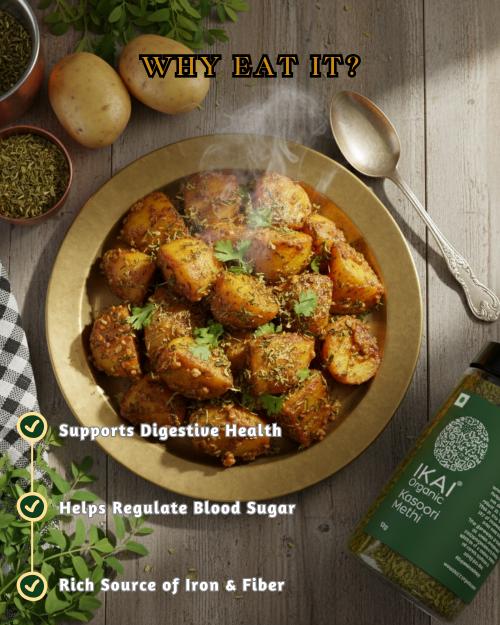 IKAI Organic Kasuri Methi (Sundried Organic Fenugreek Leaves) | Grocsy