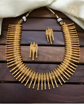 Jewel City Elegant Gold-Plated Spike Necklace Set - Traditional South Indian Style Jewelry | Grocsy