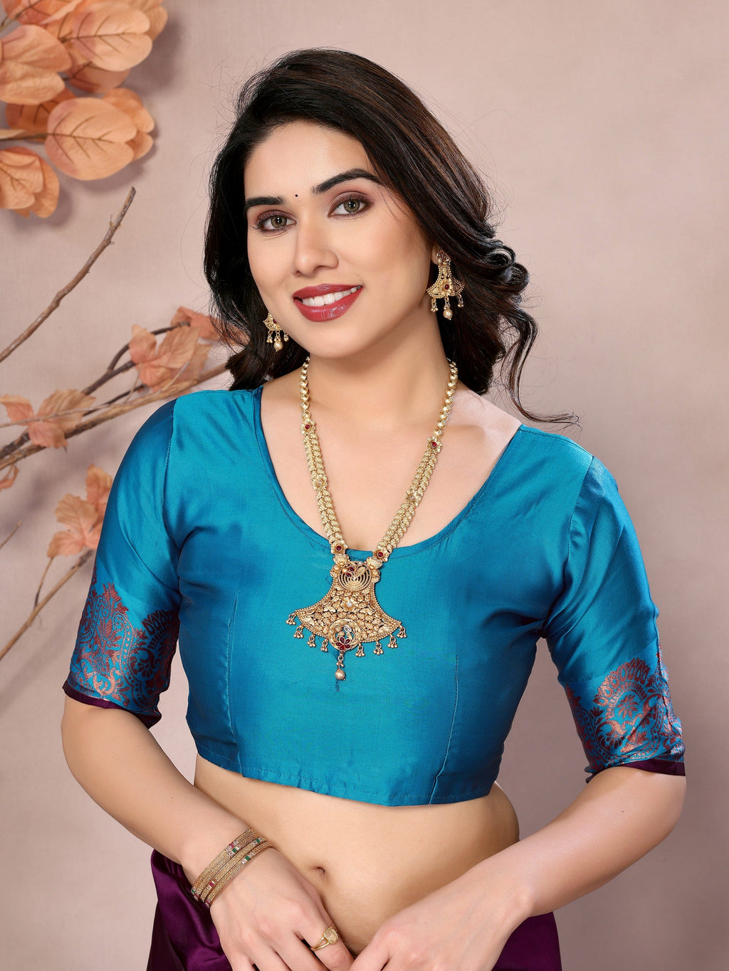 Vedant Vastram Soft Litchi Silk Kanjeevaram Saree - Wine | Grocsy