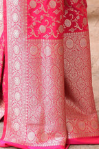 Joban Fashion Hot Pink Soft Pure Handloom Banarasi Silk Saree | Grocsy