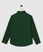 Manet Boys Full Sleeves Solid Shirt - Green | Grocsy