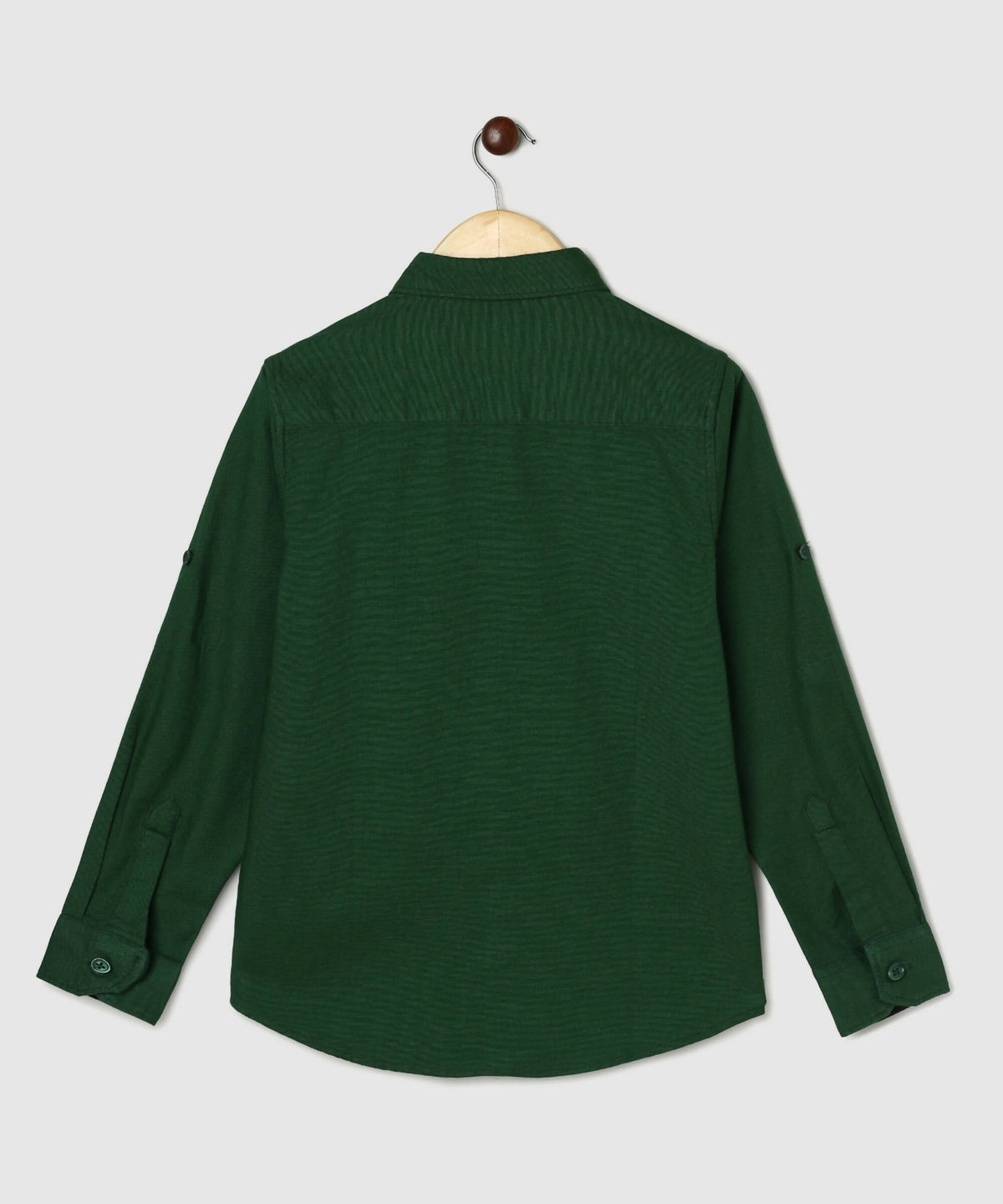 Manet Boys Full Sleeves Solid Shirt - Green | Grocsy