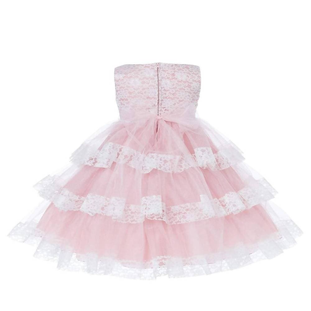 Asmaani Baby Girl's Pink Colour Satin A-Line Maxi Full Length Dress (AS-DRESS-22166) | Grocsy