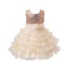 Asmaani Baby Girl's Gold Color Satin Knee Length Frock (AS-dress-22070) | Grocsy