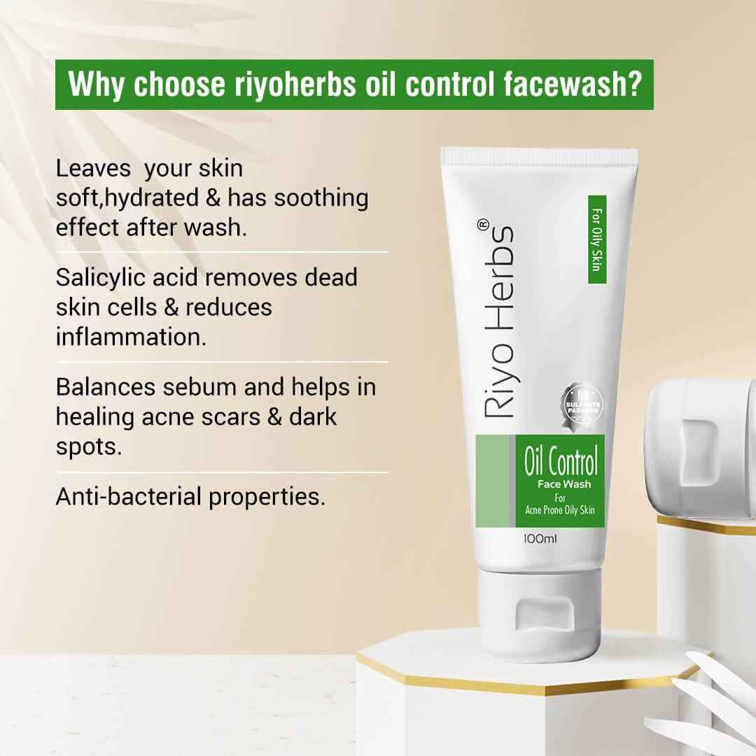 Riyo Herbs Oil Control Facewash For Acne Prone Oily Skin | Grocsy