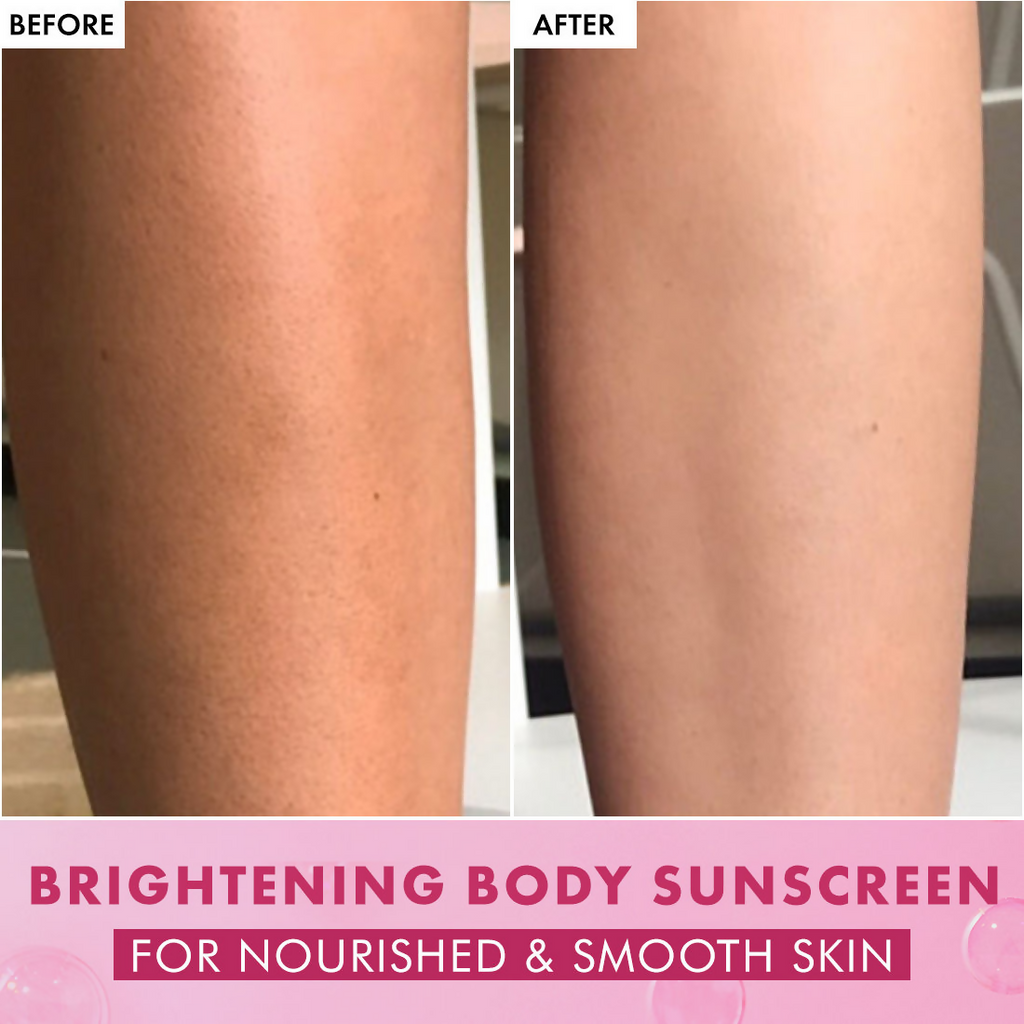 mcaffeine Brightening Raspberry Rush Serum Body Lotion SPF 50 PA+++ | Grocsy