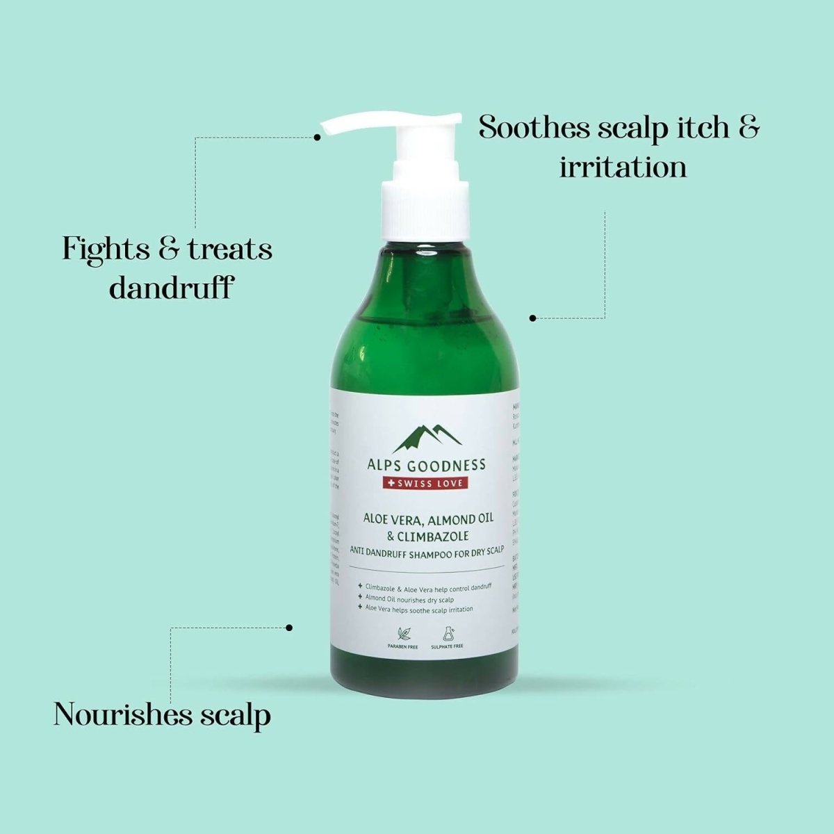 Alps Goodness Aloe Vera, Almond Oil & Climbazole Anti-Dandruff Shampoo | Grocsy