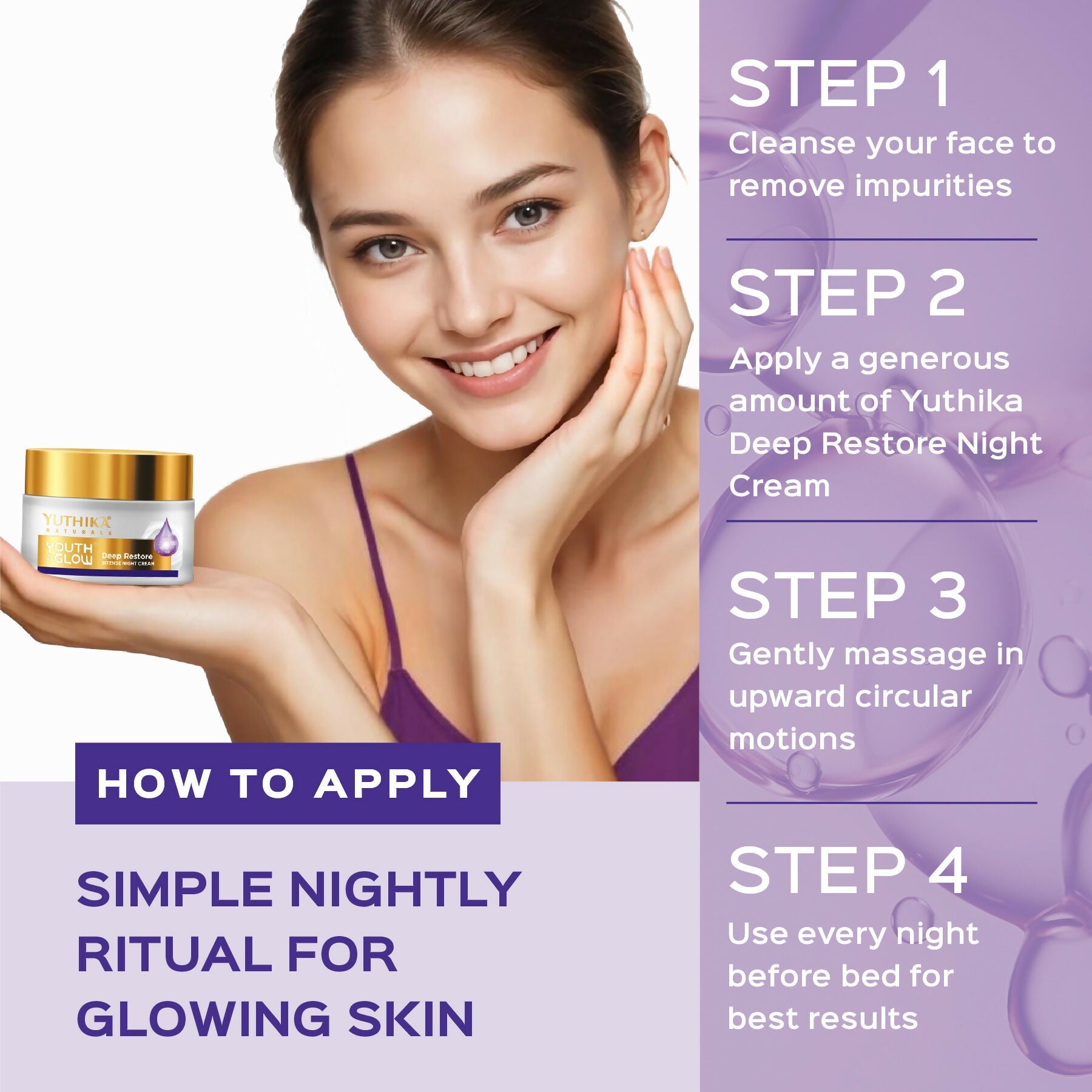Yuthika Youth & Glow Deep Restore Night Cream For Women | Grocsy
