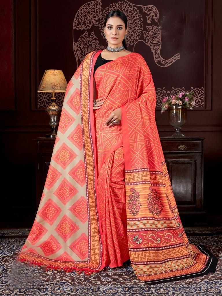 Aayaa Designer Winter Collection Printed Saree With Shawl - Multi Color | Grocsy