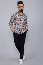 Miravan Men's Multi-Colour Floral Print Partywear Shirt | Grocsy