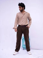 Diva Globe Men Checkard Lapel Collar Shirt | Grocsy
