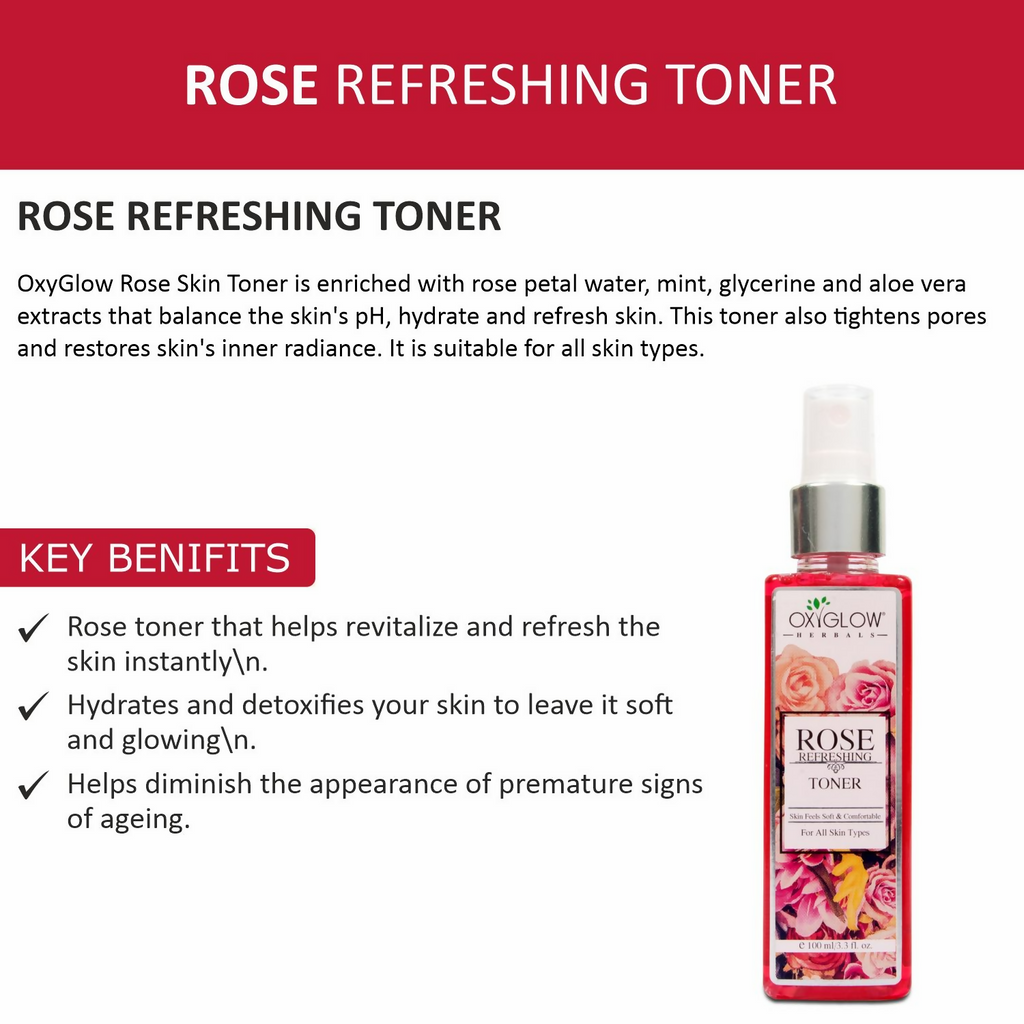 Oxyglow Herbals Rose Skin Toner | Grocsy