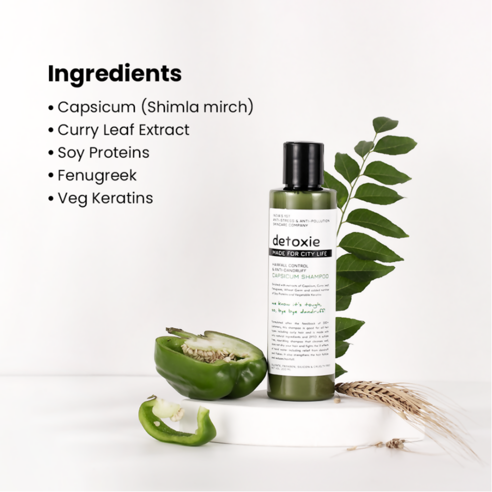 Detoxie Anti-Dandruff & Flake Relief Capsicum Shampoo | Grocsy