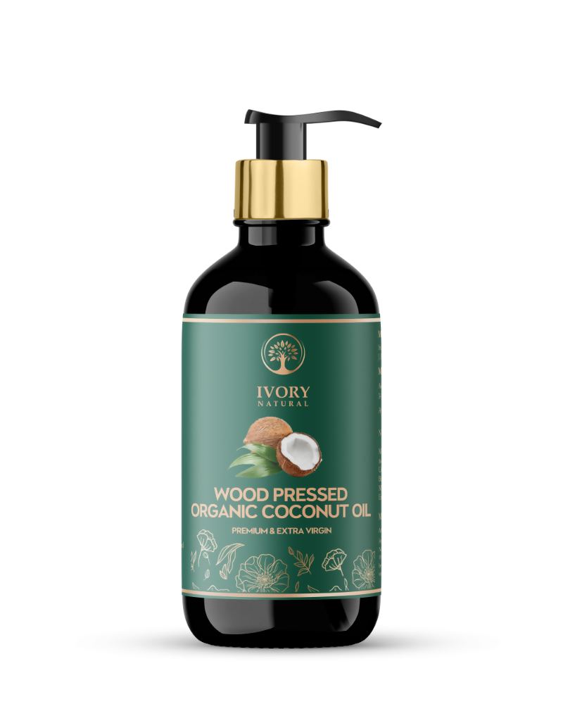 Ivory Natural Wood Pressed Organic Coconut Oil , Premium Extra Virgin Oil - For Radiant Skin, Hair Wellness & Baby Care | Grocsy