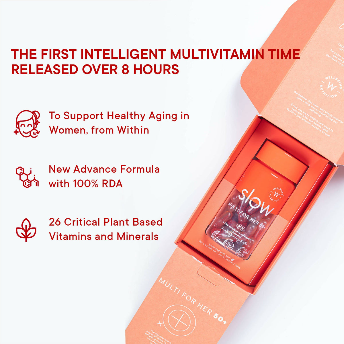 Wellbeing Nutrition Slow | Multivitamin for Her 50+ Capsules | Grocsy