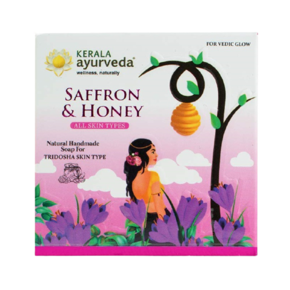 Kerala Ayurveda Natural Handmade Saffron & Honey Soap | Grocsy