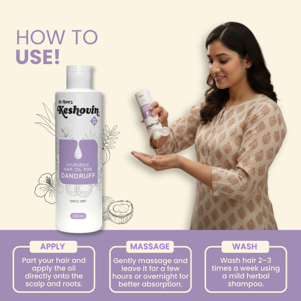Dr. Rao's Keshovin Anti Dandruff Herbal Hair Oil | Grocsy