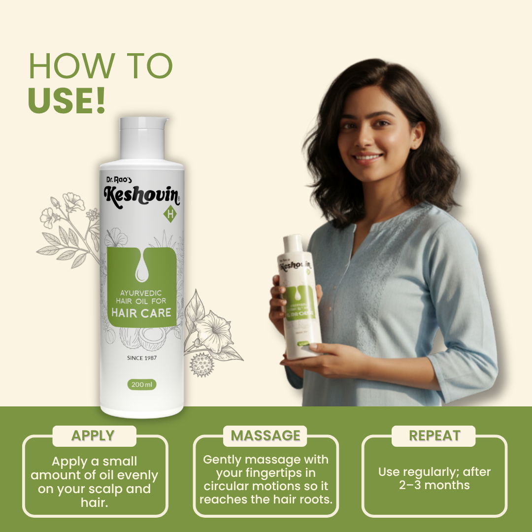 Dr. Rao's Keshovin -H Ayurvedic Hair Growth Oil | Grocsy