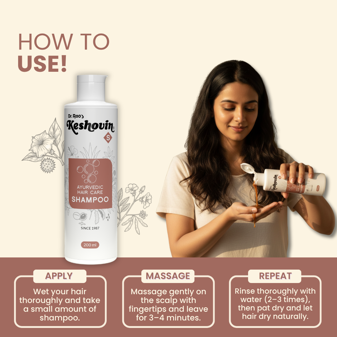 Dr. Rao's Keshovin Herbal Ayurvedic Hair Shampoo For Healthy Scalp And Hair Growth | Grocsy