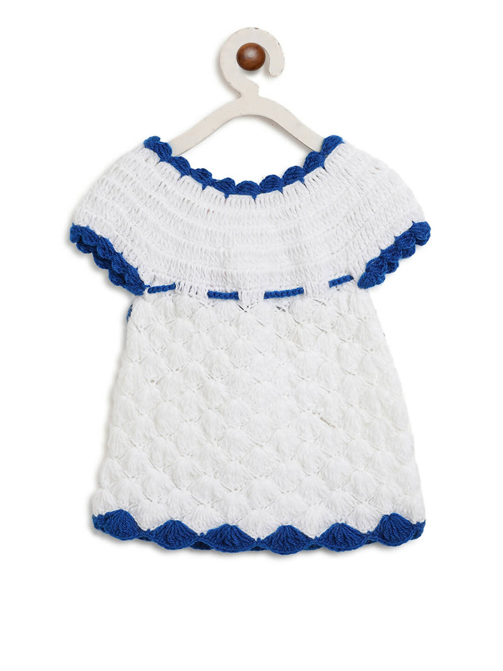ChutPut Hand knitted Crochet Elsa Dress with Cap For Baby Girls - White | Grocsy