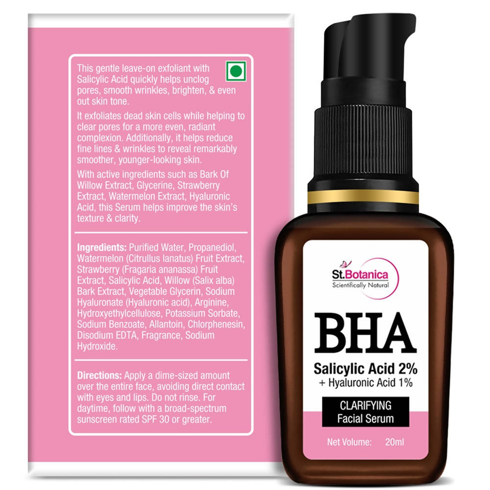 St.Botanica BHA Salicylic Acid 2% + Hyaluronic Acid 1% Clarifying Facial Serum | Grocsy