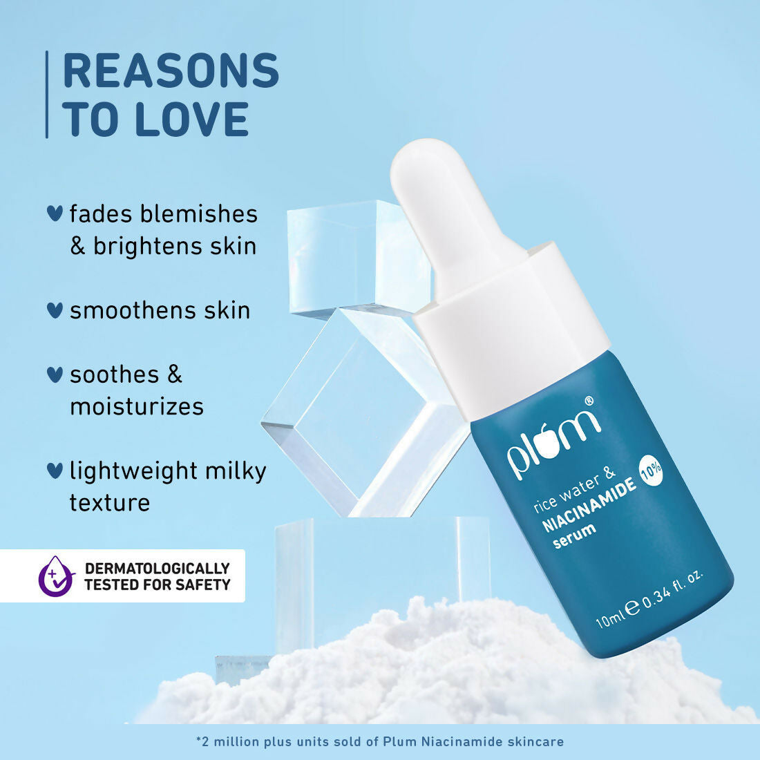 Plum 10% Niacinamide Brightening Face Serum With Rice Water - Fades Blemishes & Dark Spots, Beginner Friendly | Grocsy