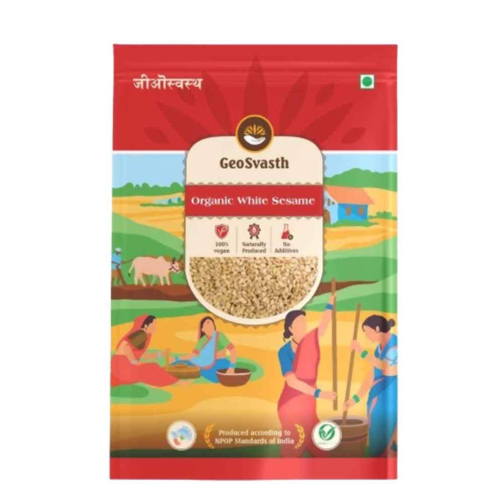 GeoSvasth Organic White Sesame Seeds | Grocsy