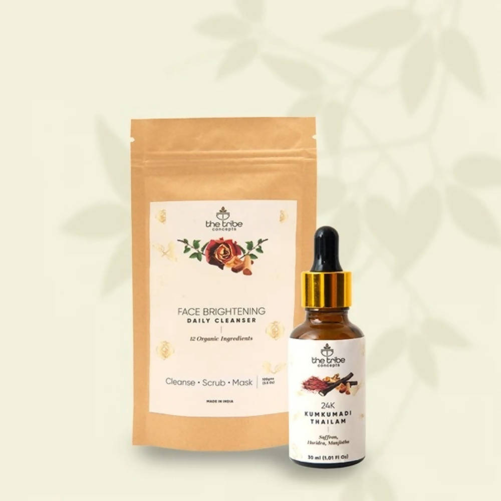 The Tribe Concepts Face Brightening Daily Cleanser & 24K Kumkumadi Thailam | Grocsy