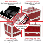 Bronson Professional Makeup Vanity Trousseau Box Faux Leather Finish (Multi-Color) | Grocsy