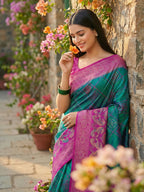Shree Shyam Fashion Sky Blue Pochampally Silk Saree | Grocsy