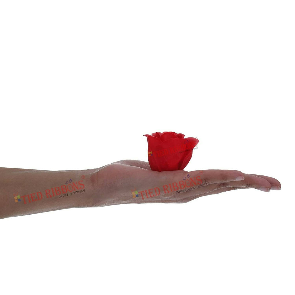 Tied Ribbons Rose Flower Artificial With Teddy - Valentines Day Gift Box | Grocsy