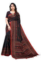 Vamika Black Mirror Work With Jhalar Khadi Silk Saree (AASHI BLACK) | Grocsy