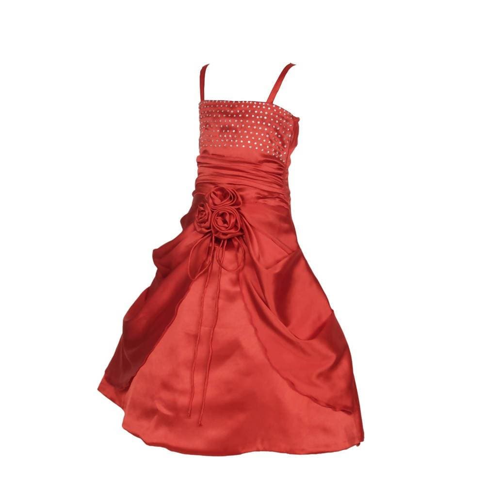 Asmaani Baby Girl's Red Modern Frock (AS-DRESS-22021) | Grocsy