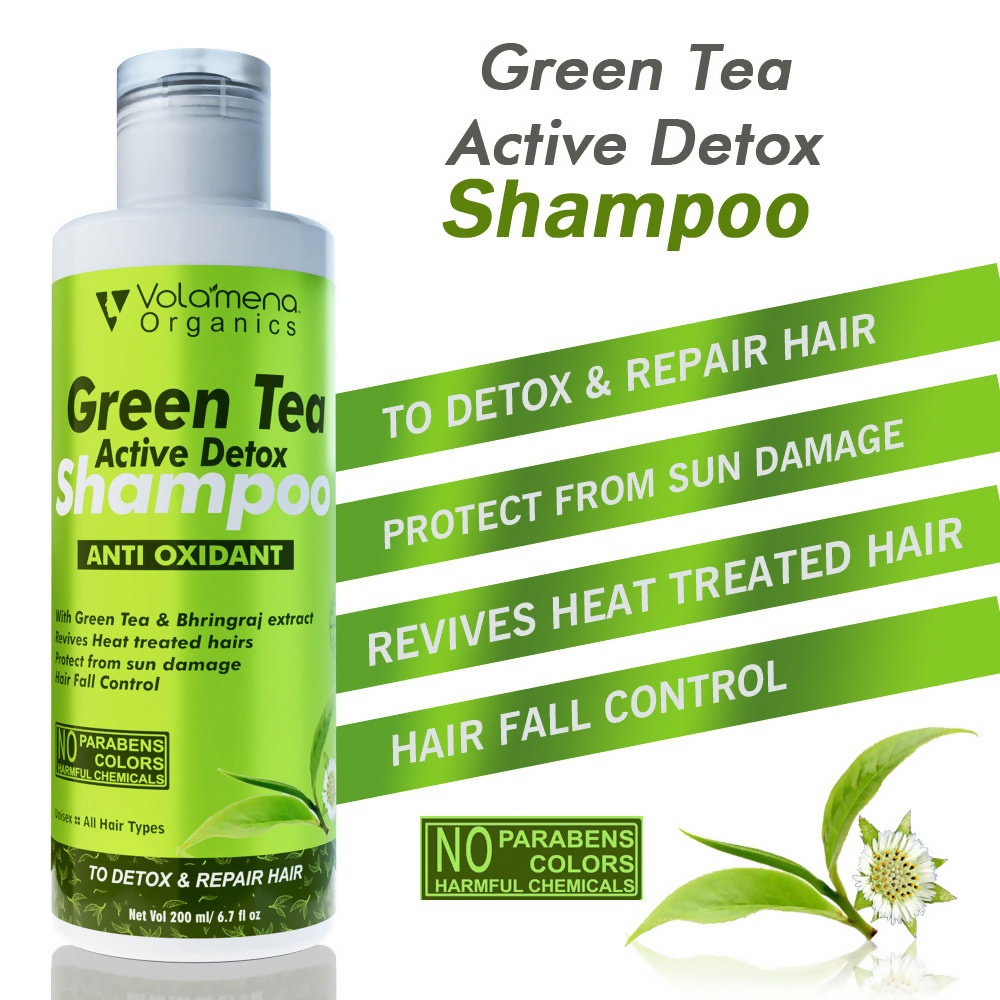 Volamena Green Tea & Bhringraj Shampoo | Grocsy