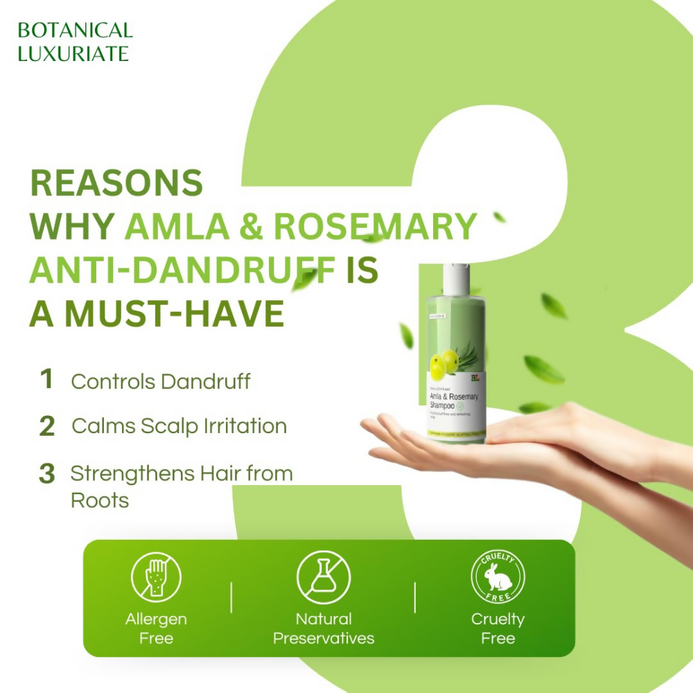 Botanical Luxuriate Amla & Rosemary Anti-Dandruff Shampoo | Grocsy