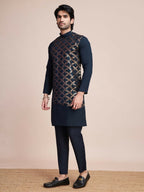Vastranavya Traditional Festival Wear Pure Silk Thread & Sequence Embroidered Work Kurta | Grocsy