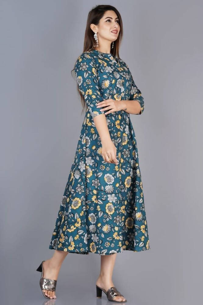 Vamika Cotton Sea Green Party Wear Kurti | Grocsy
