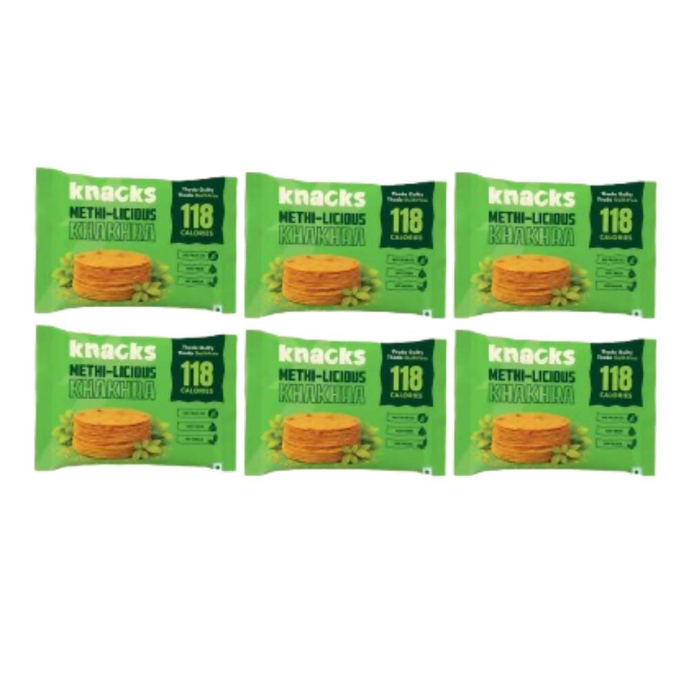 Knacks Coin Khakhra Crisps - Methi-Licious Flavour | Grocsy