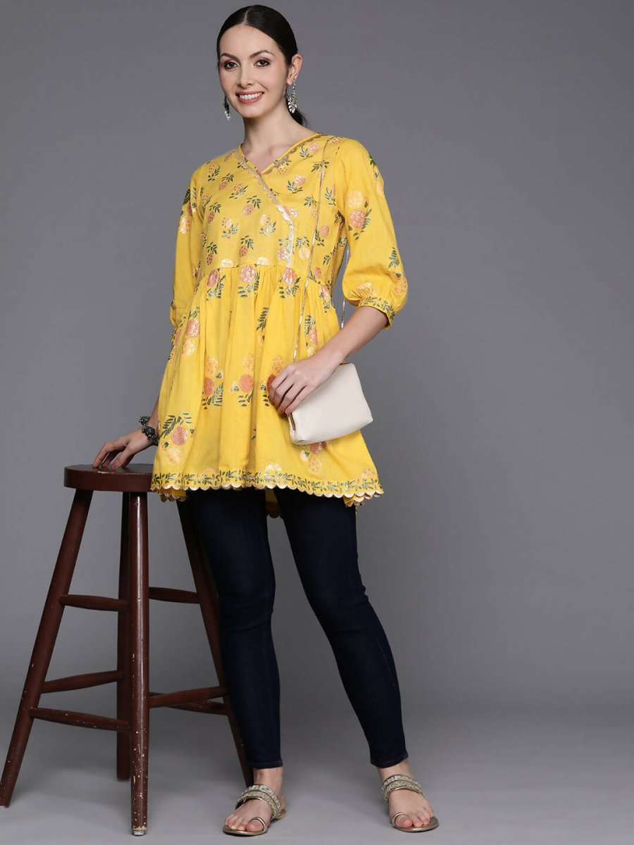 Ahalyaa Women's Traditional wear Tunic - Mustard | Grocsy