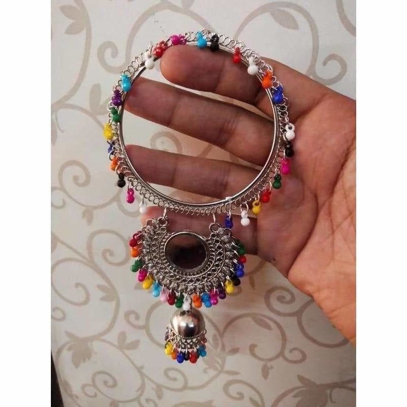 MS Fashion India Silver Color Bangles With Colorful Pearls And Jhumki | Grocsy